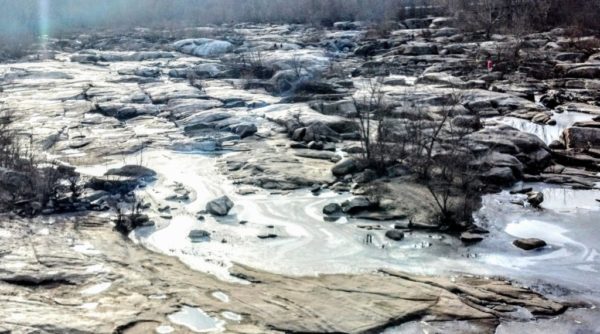 Checking out frozen pools of water while rock hopping is a fun thing to do in Richmond