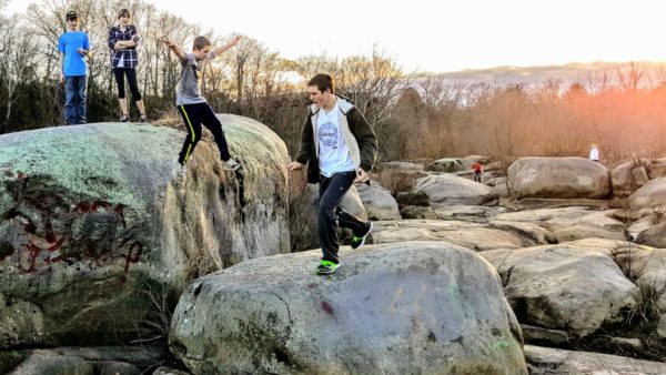 Jumping off big rocks is the thing to do in Richmond
